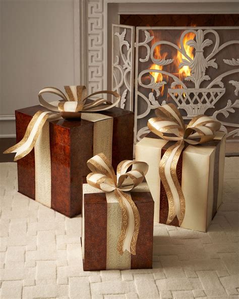 metallic gold gift boxes|metal christmas present boxes.